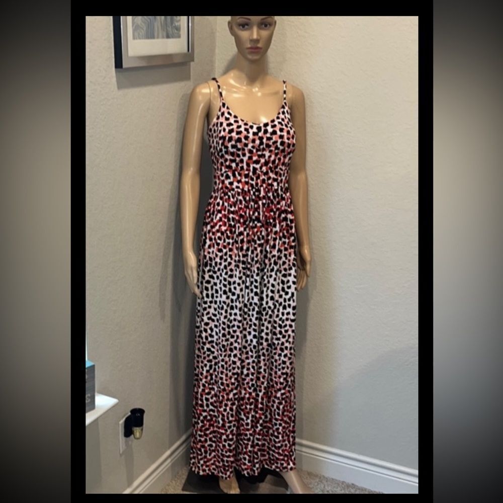 Susana Monaco-Stylish Red and Black Maxi Dress